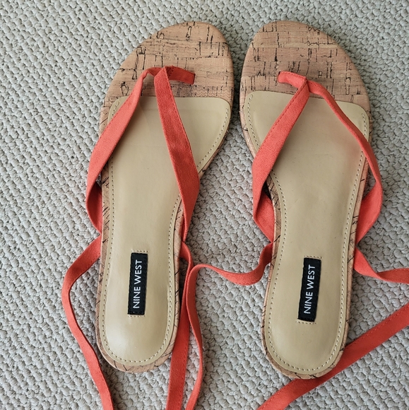 Nine West Orange Tied Up Sandals - Picture 4 of 8